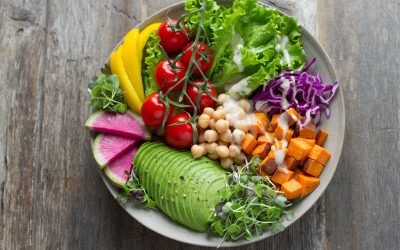 Bowl full of different coloured foods to represent the rainbow of hope